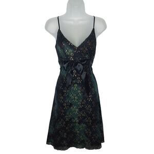 VTG Y2K Babydoll Formal Dress Large Lace Whimsygoth Bow Fairy Grunge Emo Hoco